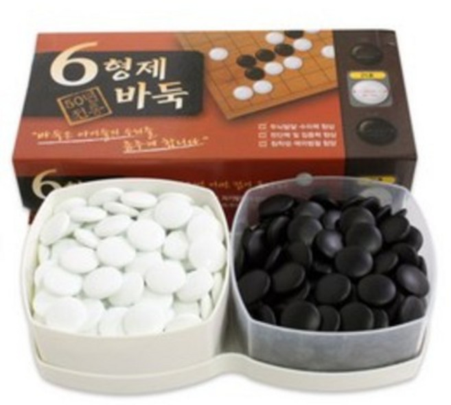 육형제바둑 형제 21호 P 바둑알, 흑색, 백색, 1개
