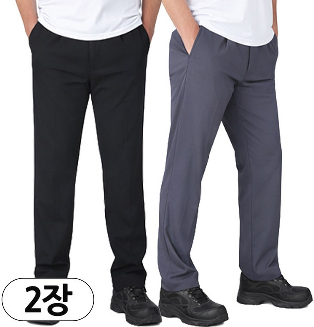 2장 봄가을 남자 원턱 무지 작업팬츠 28~46인치 빅사이즈 B672