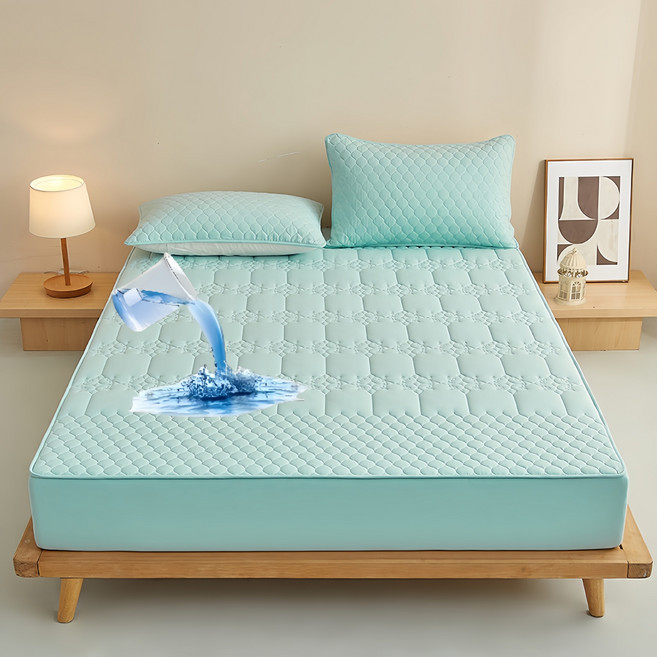 양질 먼지없는 방수 매트리스 커버 방수 침대 갓 매트리스 커버 워싱 면 패딩 침대 삿갓