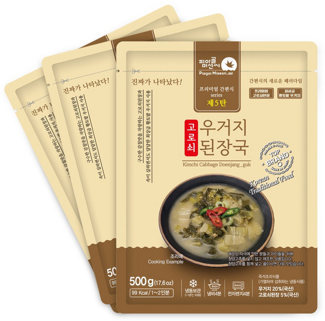 피아골미선씨 구수한 우거지 된장국 500gx3팩, 500g, 3개