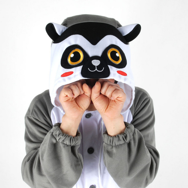 사계절 동물잠옷 여우원숭이 (그레이)