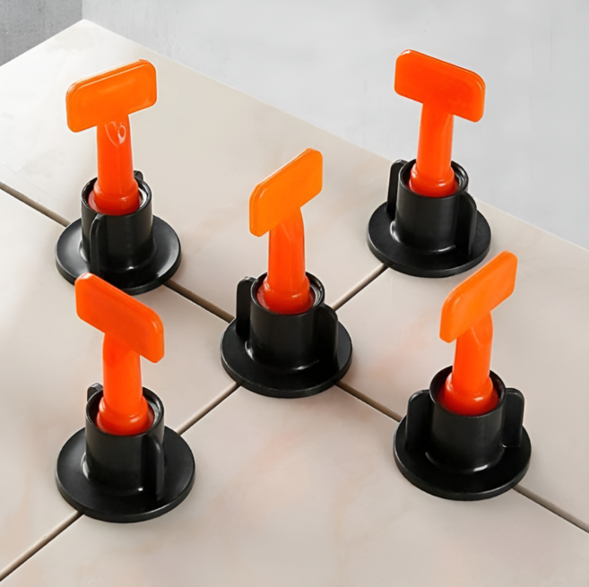 재사용가능 바닥 벽 타일 간격 정리 위치 조정 플라스틱 고정 도구 타일 레벨링 126P세트, 1세트, 스패너1P+캡25P+십자 클립100P