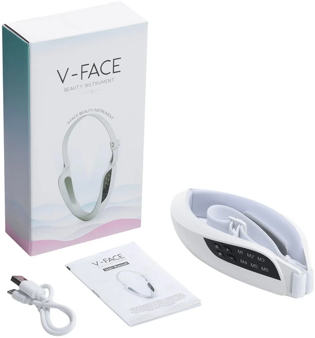 전기 얼굴 슬리밍 기기 이중턱 V라인 리프팅 벨트 온열 압박 펄스 마사지기, 01 Type B-8 Levels