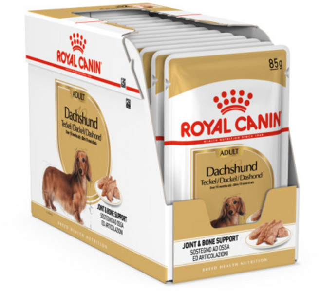 로얄캐닌 닥스훈트 어덜트 1.5kg x 2개 강아지사료, 24개, 85g, 닭, 돼지
