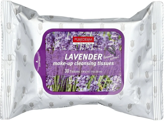 Purederm 메이크업 클렌징 티슈 라벤더 티슈 30개 Purederm (퓨어덤), Purederm, 메이크업 클렌징 티슈, 라벤더, 티슈, 1 - 쿠팡