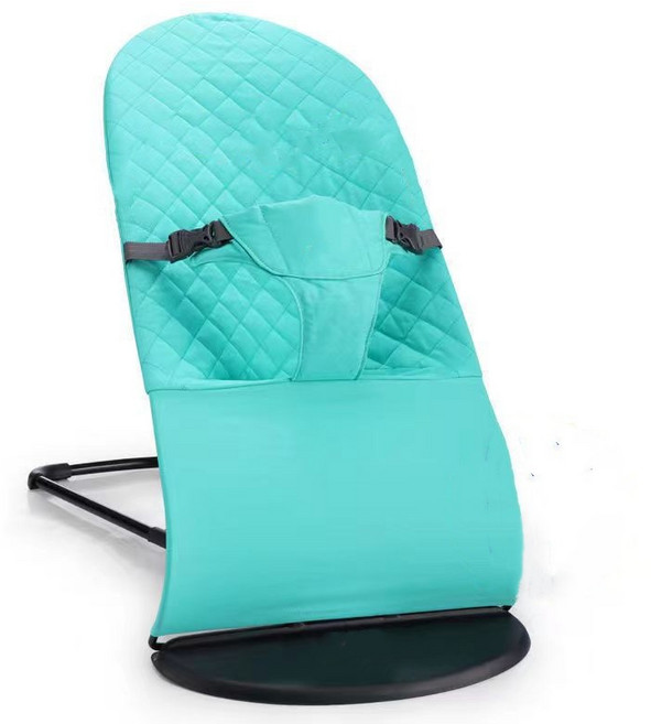 DIU 嬰兒搖搖椅哄娃哄寶寶哄睡搖籃躺椅可摺疊可調節搖搖椅安撫椅, 1件, 淺綠色菱形款:如圖