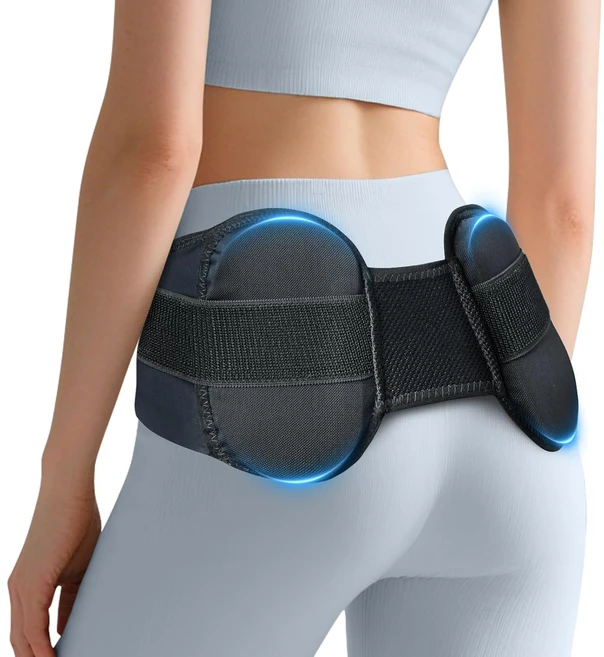 탈부착 가능한 3D 패드 좌골 및 요통 를 위한 허리 골반 지지대(블랙)가 있는 여성 남성용 태즈오스 천장 벨트 u2013 조절식 고관절 브레이스 SI 관절 벨트(블랙), 1 - 쿠팡