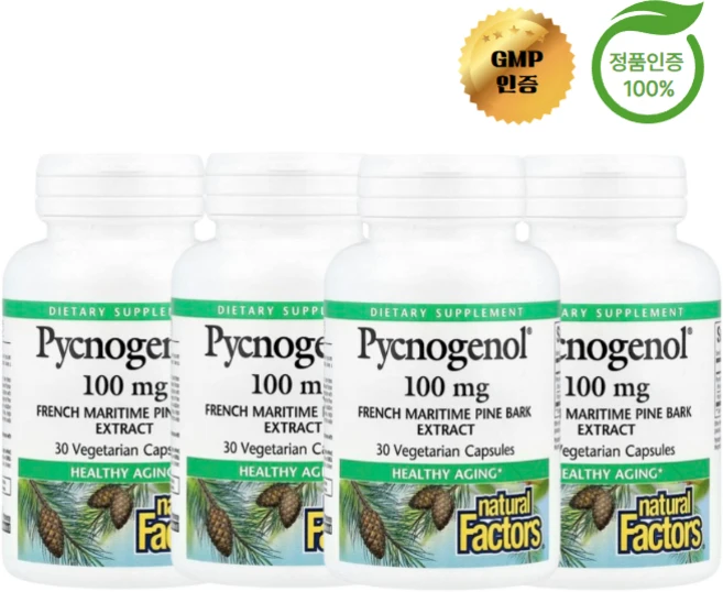 내추럴팩터스 호팍사 피크노제놀 Pycnogenol 100mg 30정 4개 - 쿠팡