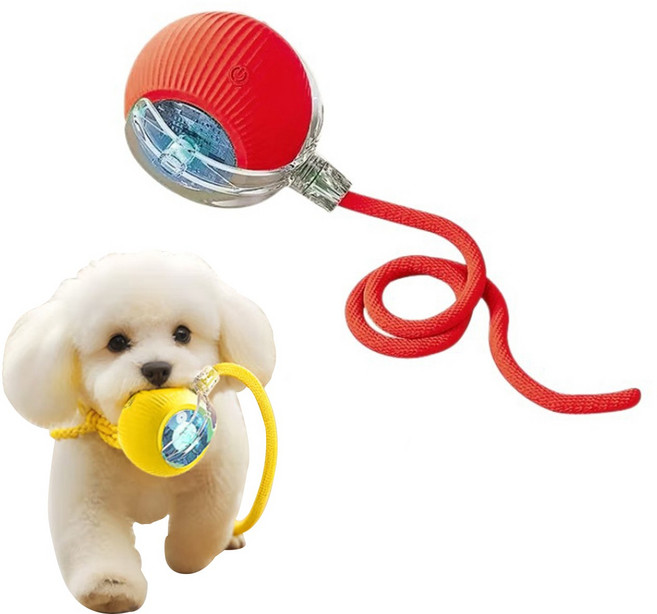 애견 장난감 볼 스마트 움직이는 반려동물 장난감 강아지 펫 볼, 붉은색, 2개