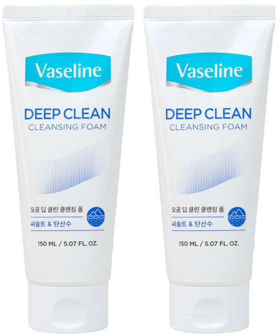 애경바세린 딥클린 클렌징 폼, 2개, 150ml