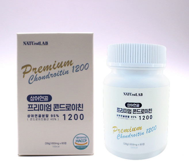 [런칭이벤트 4+1] 프리미엄 콘드로이친 1200 100% 미국산 상어연골 저분자 650mg x 60정 콘도로이친 콘드레이친