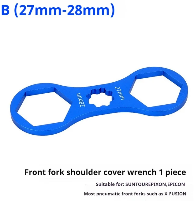 TOOPRE 산악 자전거 프론트 포크 캡 렌치 Santuo XCM/XCR/XCT/RST 공기 압력 충격 흡수 장치 제거 도구, 02 A blue 27mm-28mm