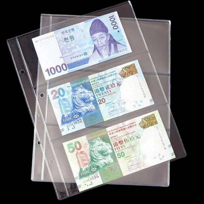 지폐홀더 앨범 PVC 페이지 지갑 수납 책자 카드 보호 슬라이드 포켓 코인 정리 케이스, 지폐홀더 BL01619