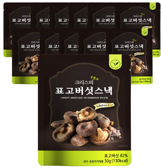 명성식품 크리스피 표고버섯스낵 건강 버섯과자, 12개, 30g