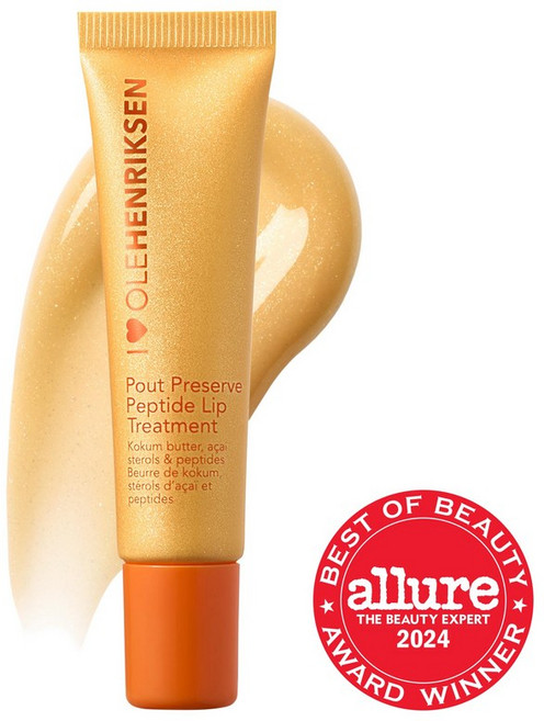 OLEHENRIKSEN 올레헨릭센 파우트 프리저브 하이드레이팅 펩타이드 립 트리트먼트, Citrus Sunshine Glimmer 0.4 oz