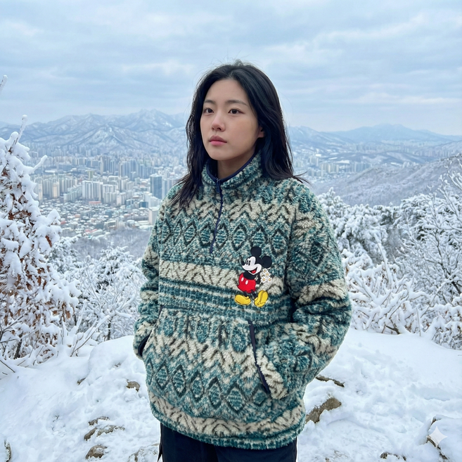 미키파타고 아노락맨투맨 플리스 덤블 디즈니정품