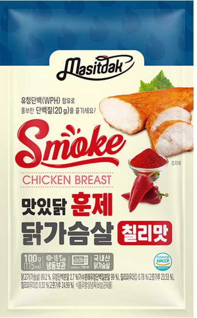 [랭킹닭컴] 맛있닭 훈제 닭가슴살 3종 100팩, 02_칠리맛, 100개, 100g