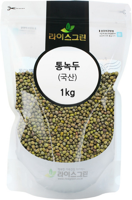 라이스그린 통녹두 국산 1kg 2025년산, 1개