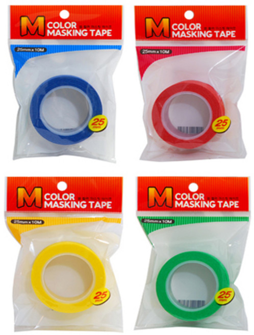 엠 컬러 마스킹테이프 25mm×10m 가구 차량 도색, 노랑