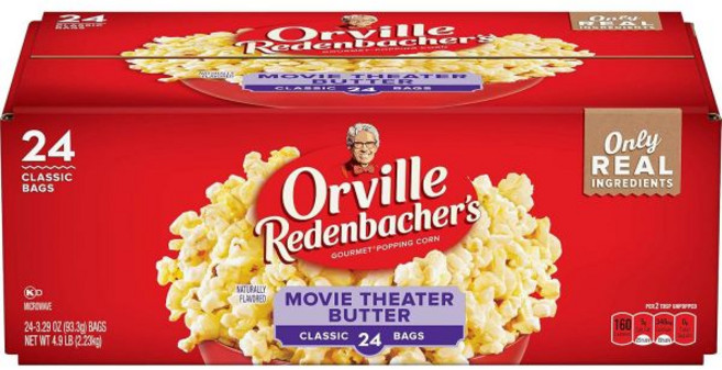 Orville Redenbacher's 파티 믹스 버라이어티 팩 오빌 레데바커의 전자레인지용 팝콘 영화관 버터 맛 3.29온스 24개입, 33.3g, 1개