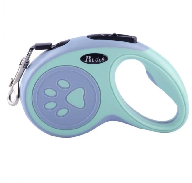 아미토 꼬임방지 강아지 자동 리드줄 강아지목줄, 녹색, 1개
