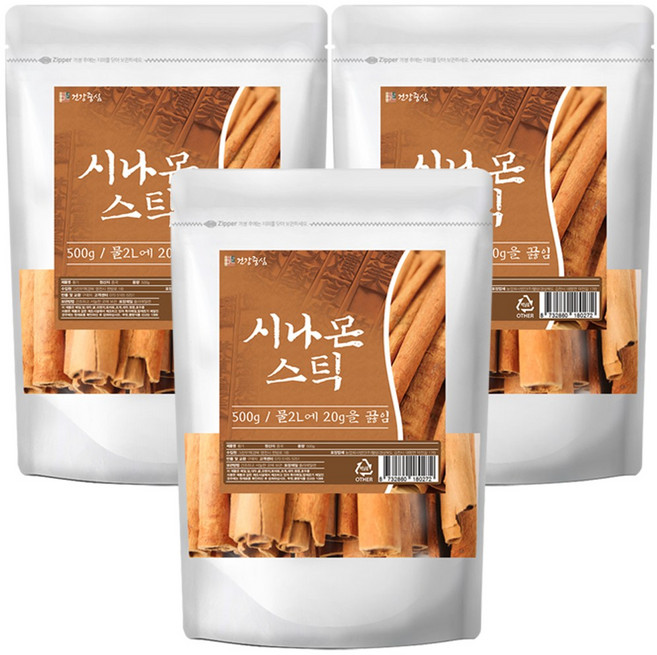 건강중심 시나몬 스틱 통 계피 시가, 3개
