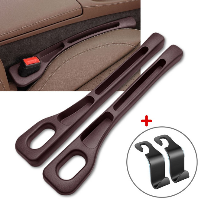 제르논 전차종 호환 차량용 틈새막이 수납쿠션 사이드포켓, 다크 브라운, 2개