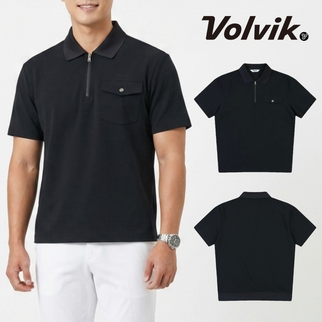 [매장 출고] 볼빅 남성 반팔티 골프 반집업 반팔 티셔츠