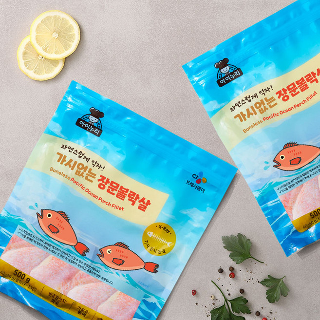 CJ 아이누리 가시없는 순살생선 장문볼락살 (9-13입), 2개, 500g