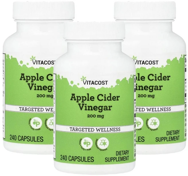 비타코스트 애플 사이더 비네거 200 mg Vitacost Apple Cider Vinegar 240정, 3개 - 쿠팡