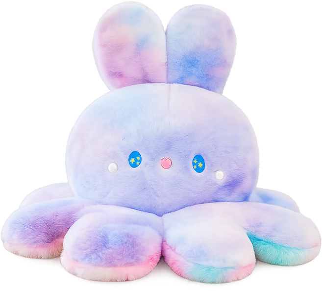 [당일발송 최고품질] 로앤제이 토끼양면문어인형 반전애착인형 25cm, 1개, 02 블루/그린