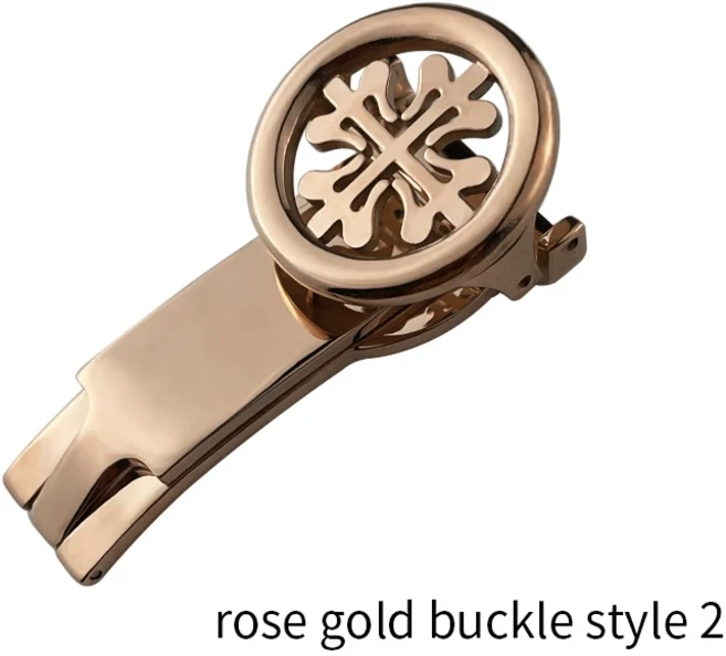 스테인리스 스틸 접이식 나비 시계 버클 파텍 필립 노틸러스 실버 로즈 골드 폴드 오버 걸쇠 18mm 20mm, 03 Rose Style 1, 01 18mm