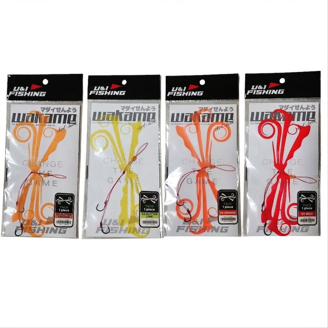 프리미엄 대형 참돔 대구 타이라바 스커트 와카메 4가지 타입, X SMALL 4가지 일괄구입, 1개