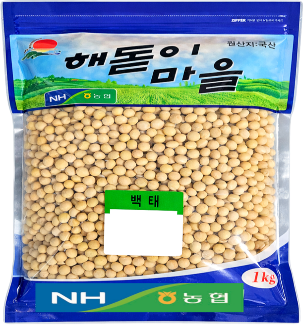 하조대농협 국산 백태 메주콩 노란콩, 1kg, 1개