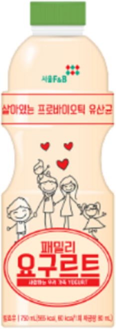 서울에프엔비 패밀리요구르트750ml냉장무배, 750ml, 6개