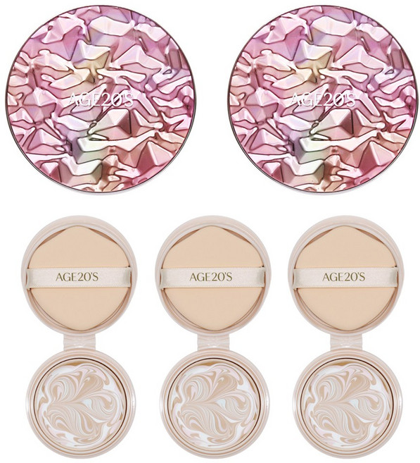 에이지투웨니스 에이지20s 에센스 팩트 아우라 본품 2개 + 리필 3개, 1개, 23호