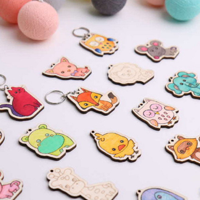 민화 동물 열쇠고리 키링 키홀더, 1개, 동물 열쇠고리 (여우)