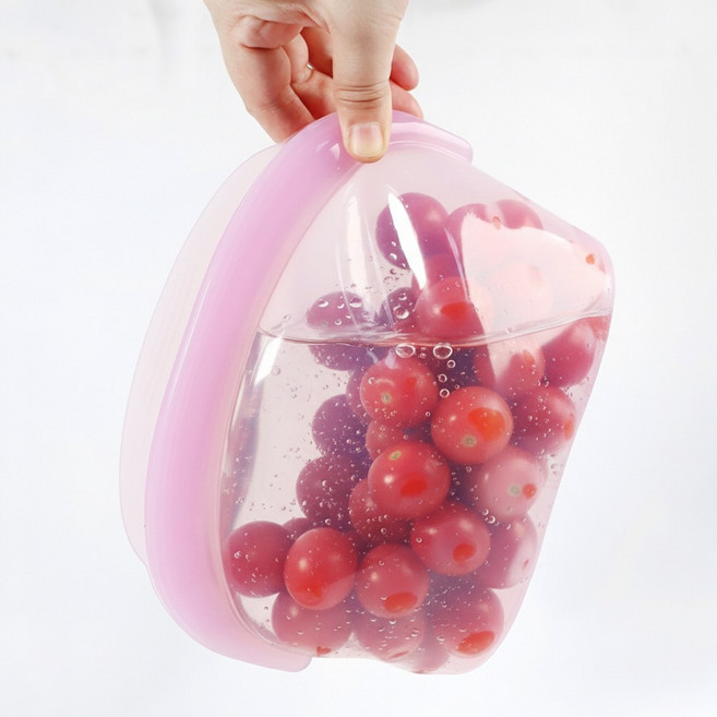 3중밀폐 스탠딩 실리콘 지퍼백 전자레인지용기, 1000ml, 1개