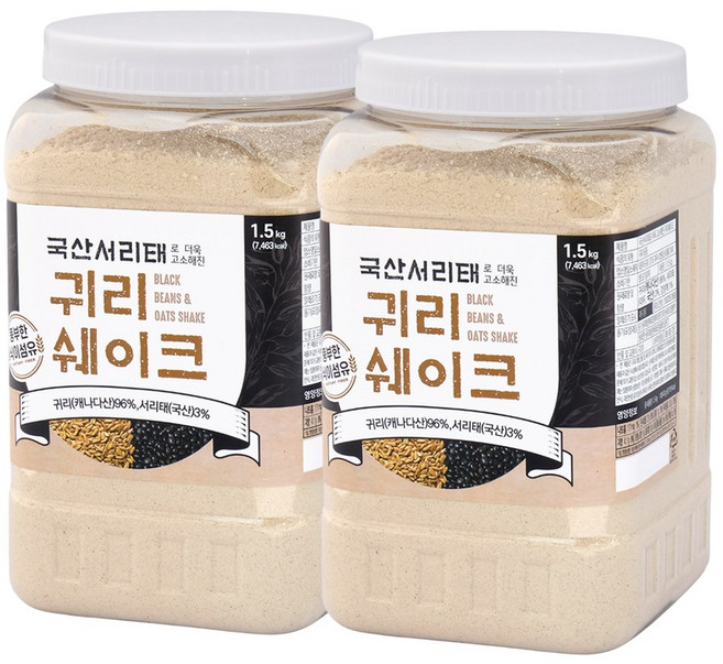 태광선식 국산 서리태 귀리쉐이크 1.5kg, 2개