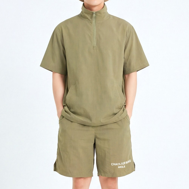 루크 남성 아노락 반팔 반바지 세트 남자 남성용 운동복 추리닝 츄리닝 체육복 트레이닝 코디 여름 반팔티 셋트 티셔츠 바지