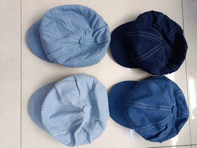 모자 가을 팔각모 커플 패션 나들이 데님 팔각모자