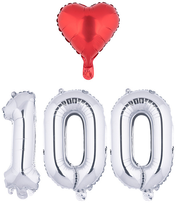 아트포유 100일 200일 300일 백일 풍선 이벤트 세트 4P, 1개, 화이트 골드 100