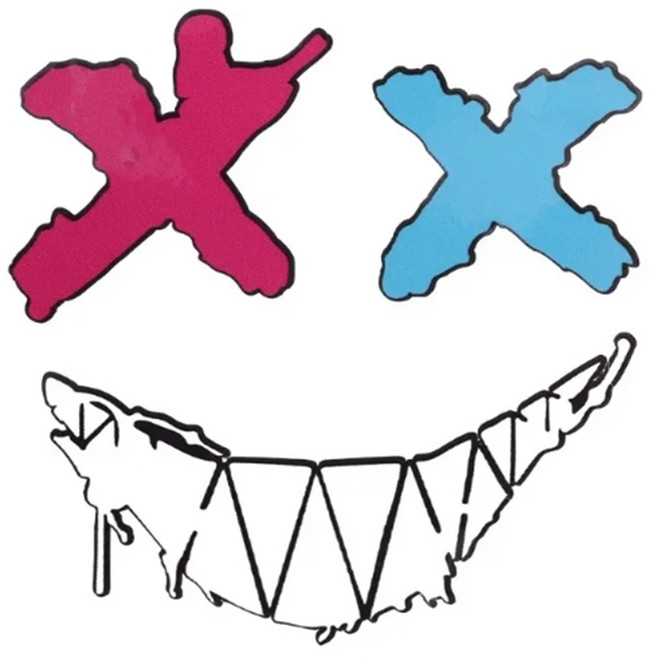 발통마켓 오토바이 악마 스마일 반사 스티커 헬멧 데칼 탑박스 스쿠터용품, 1개, XX컬러반사스티커