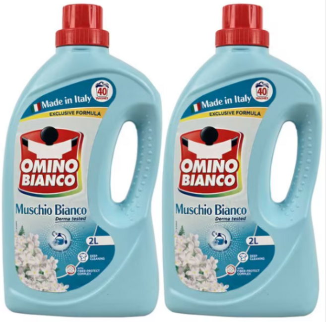 오미노비앙코 네이처프레쉬 무스키오 비앙코 화이트머스크향 액체 세탁세제, 2L, 2개