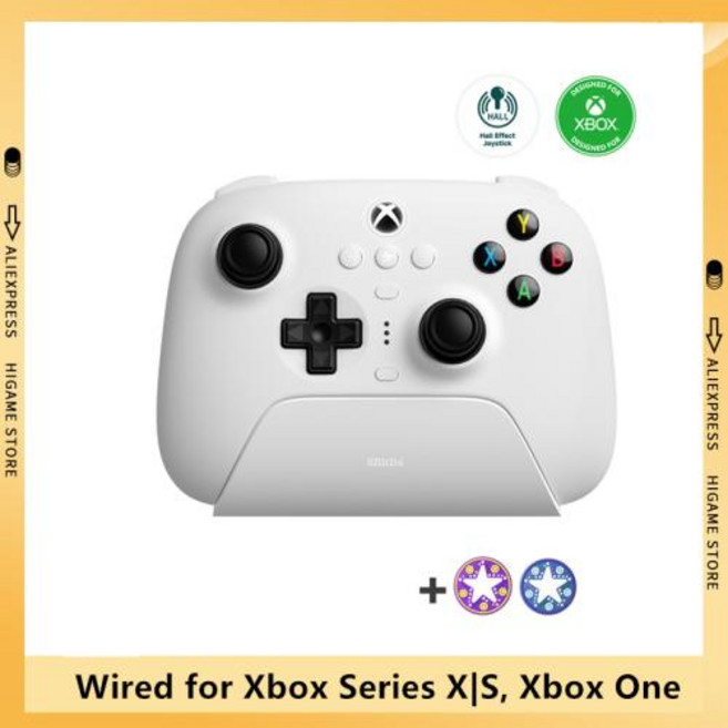 컨트롤러 8BITDO Ultimate 3 모드 홀 효과 조이스틱/홀 트리거 충전 도크 무선 Apple Windows용, 1)WHITE, 1개