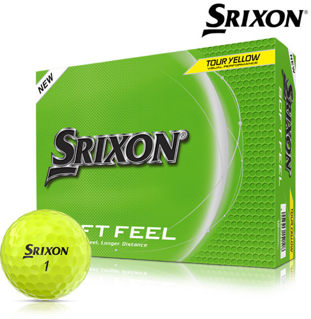 스릭슨 2025 소프트 필 14 2피스 골프볼, 옐로우, 2개, 12개입