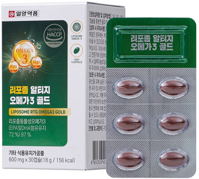일양약품 리포좀 알티지 오메가3 골드 600mg, 1개, 30정