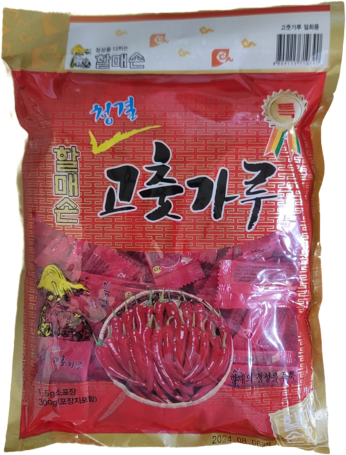 할매손 청결% 일회용 고춧가루(1.5g 소분/일회분포장) 배달 업소용, 10개, 300g