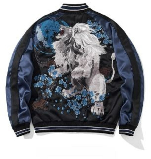 항공잠바 남성 항공점퍼 요코스카 라이온 사자 자켓 그린 자수 야구 점퍼 스카잔 재킷 봄 가을