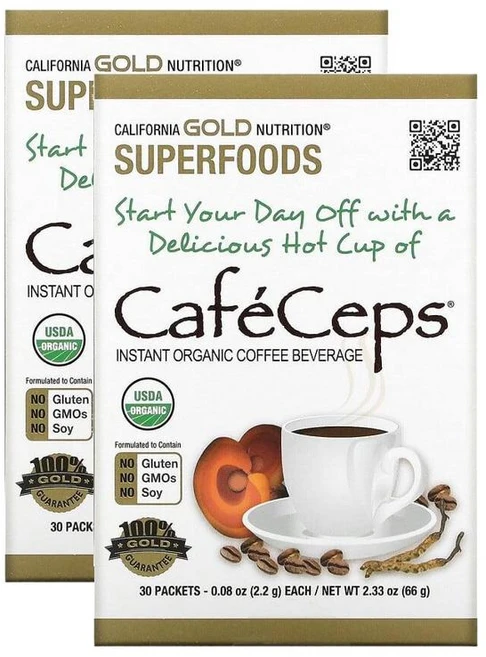 캘리포니아 골드 뉴트리션 인스턴트 카페 셉스 30개입 California Gold Nutrition CafeCeps Instant Coffee, 2개 - 쿠팡